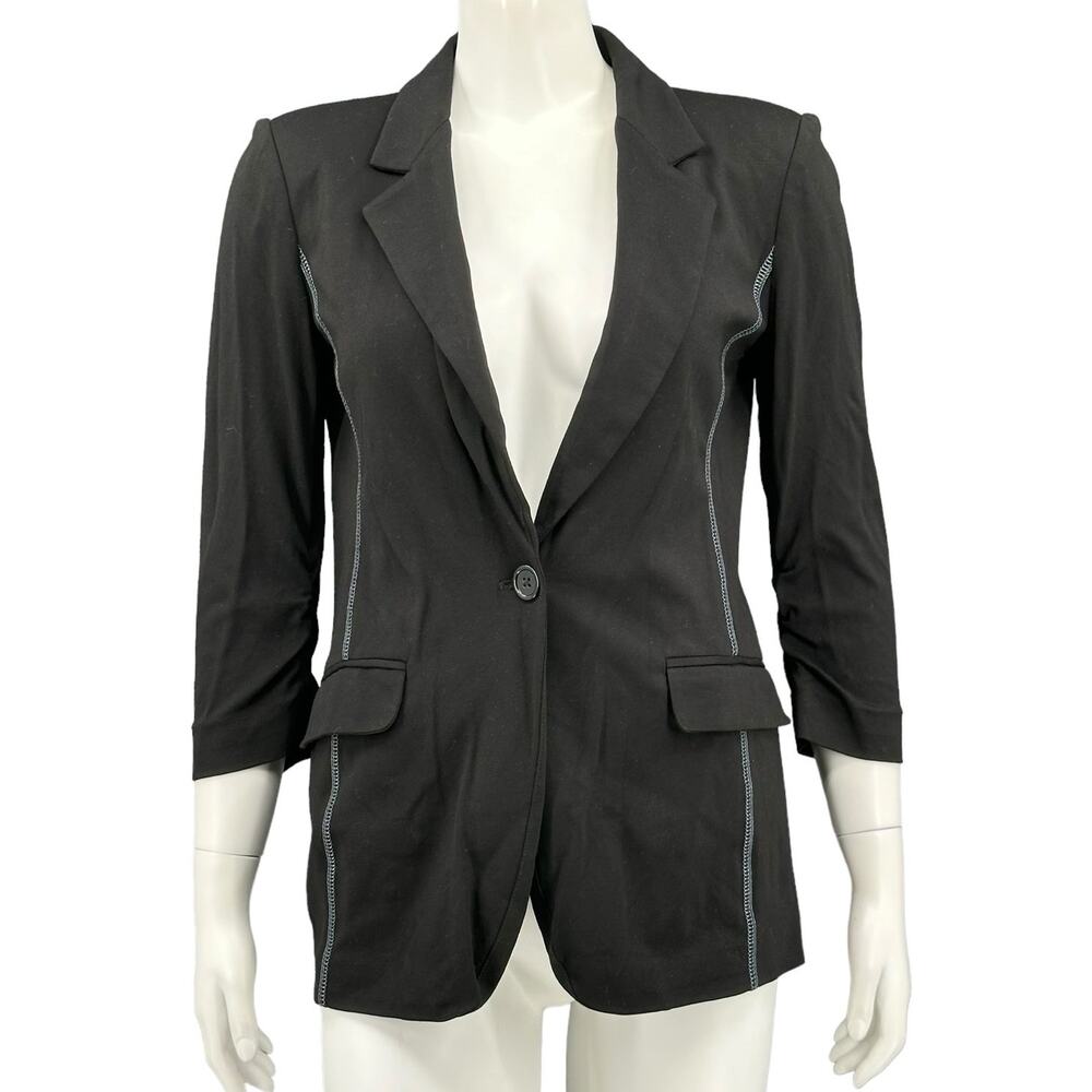 White House Black Market Jacket Womens XS Black Blazer Unstructured Minimalist